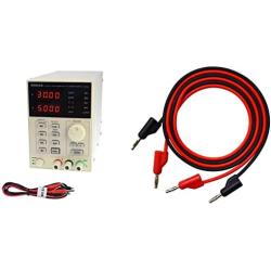 KORAD KA3005P - Programmable Precision Variable Adjustable 30V, 5A DC Linear Power Supply Digital Regulated Lab Grade & Elenco Banana to Banana Test Lead Set - TL-18