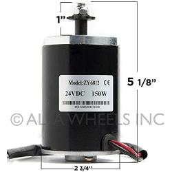 2X 150W 24V ZY6812 Unite Electric Motor w Chain Sprocket f ebike Razor