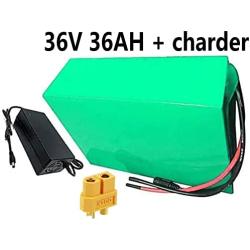 Jieoto Electric Bicycle Scooter Battery 36V 36AH E-Bike Battery Lithium Pack Rechargeable Bike Li-ion Battery with Charger, for 250W 350W 500W 800W Bicycle Motor
