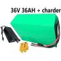 Jieoto Electric Bicycle Scooter Battery 36V 36AH E-Bike Battery Lithium Pack Rechargeable Bike Li-ion Battery with Charger, for 250W 350W 500W 800W Bicycle Motor