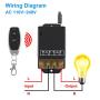 Alinan Wireless Remote Control 433 High Power Switch, 2pcs 100m Remote Keys 1pc 100m Controller AC 85V-250V Remote Control Switch Light Pump Single-Way Intelligent Switch with 328ft Long Range