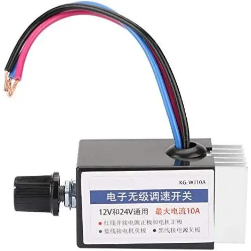 Motor Speed Controller, Universal DC 12V/24V Motor Speed Controller Switch For Car Truck Fan Heater Control for Adjusting Speed of Automobile Fan Heater, Defroster, Fans, etc 10A