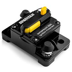 Spartan Power 50A Circuit Breaker Ignition Protected, Manual Reset, Waterproof, Great for RVs Solar MPPT, Power Inverters, Battery Banks 12-48V DC