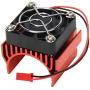 RC Motor Heatsink with 5V Cooling Fan for 1/10 Traxxas Axial Tamiya Losi 540 550 3650 Size Brushless Engine Motor?Remote Control Car Truck Buggy Crawler,Red