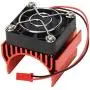 RC Motor Heatsink with 5V Cooling Fan for 1/10 Traxxas Axial Tamiya Losi 540 550 3650 Size Brushless Engine Motor?Remote Control Car Truck Buggy Crawler,Red