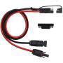 2ft/60cm Solar Conector to SAE Adapter 10AWG Cable + 2ft/60cm 10 AWG Solar Weatherproof SAE Socket Sidewall Port