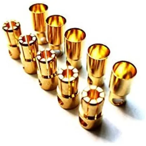 WST 6.0mm Gold Bullet Connector for RC Battery ESC Motor Plug (Pack of 5 Pairs) WST 6.0mm Gold Bullet Connector for RC Battery ESC Motor Plug (Pack of 5 Pairs)