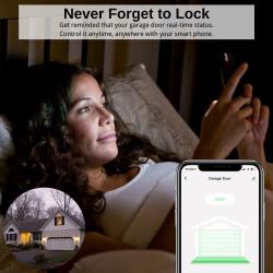 SKK Smart Garage Door Control, Wireless Garage Door Opener Remote, APP Control, Compatible with Alexa, Siri, Google Assistant, Multiple Notification Modes, No Hub Needed (Black W1)