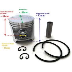 Piston Assy Kit Ring Set 1106 030 2000 for STIHL 070 090 Chainsaw Motor 58mm Engine