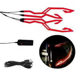 iayokocc Motorcycle Helmet LED Strip - Night Riding 3 Mode LED Strip Warning Helmet Light Signal Flashing(Red)