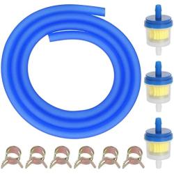 GREHUA Blue Gas Fuel Filter Petrol Tube Line with Gas Inline Fuel Filter for GY6 50cc 49cc SSR 110 125 Taotao ATM ATA CB125 ATC Pony Falcon Baja Qingqi Roketa Scooter Pit Dirt Bike Moped Motorcycle