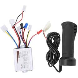 Alomejor 24V 500W Electric Scooter Brushed Speed Controller with Long Wire Throttle Grip Motor Controller Set for Electric Bike Scooter Tricycles