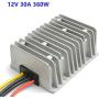 QJFCare Waterproof DC Buck Converter Voltage Regulator 36V 48V Step Down to 12V 30A 360W Adjustable Power Converter Transformer for Golf Cart, Car ,Vehicle