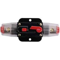 ZBSJAKU 60A Circuit Breaker Auto Car Protection Stereo Switch with Reset Switch for Car Audio System Protection Replace Fuses 60A Fuse Holders 12V/24V/32V/48V DC
