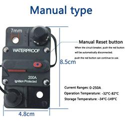 Allkpoper 30A-300A Premium High-Current Circuit Breakers, Amp Breaker with Fuse Manual Reset Switch Waterproof for Boat Marine RV Yacht Battery Trailer Bus Truck, 12-48V DC (40A)