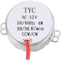 uxcell Synchronous Motor AC 12V 30-36RPM 50-60Hz CCW/CW 4W Reduction Gear Motor
