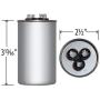 Motor Dual Run Capacitor Round 70 + 7.5 uf MFD 440 Volt VAC 12866