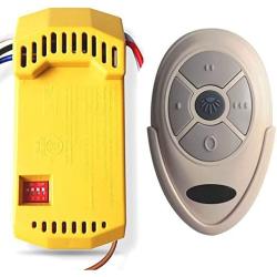 Universal Ceiling Fan Remote Control and Receiver Kit Replacement for Hampton Bay Hunter KUJCE9603 FAN-35T Kit, Yellow