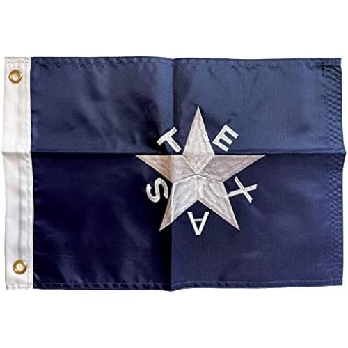4 Less Co 12x18 Texas Republic Lorenzo De Zavala Embroidered Nylon Flag Boat Motorcycle Flag w/ Grommets