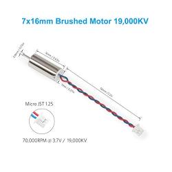 BETAFPV 3 Sets 7x16mm Motor 19000KV Brushed Motors with Jst1.25 Connector for Micro FPV Tiny Whoop Beta65S Frame and Eachine E011 Frame