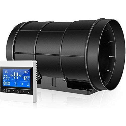 iPower 8 Inch 441 CFM Inline Duct Ventilation Exhaust Fan with Temperature Humidity Speed Controller for Grow Tent
