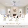 OFANTOP 60 Inch Smart Wifi Ceiling Fan Compatible with Alexa, DC Motor Large Modern Ceiling Fan with Light Remote Control, 8 Blades White