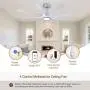 OFANTOP 60 Inch Smart Wifi Ceiling Fan Compatible with Alexa, DC Motor Large Modern Ceiling Fan with Light Remote Control, 8 Blades White