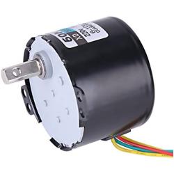 50KTYZ AC 220V 10W 0.5A Small Electric Low Speed Permanent Magnet Synchronous Motor CW/CCW 2.5/20RPM High Torque Metal Geared for Rotisserie Turntable (2.5 RMP)