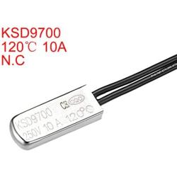uxcell KSD9700 Thermostat, 120℃ Normally Close Temperature Switch Thermal Switch, N.C 10A Metal Temperature Controller 2pcs