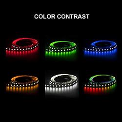 WS2812B ECO LED Strip,BTF-LIGHTING Chasing Effects 5050SMD Individually Addressable 3.3FT 100 (2x50)Pixels/m Flexible White FPCB Dream Color IP65 Waterproof for Bedroom DIY Projectsetc DC5V