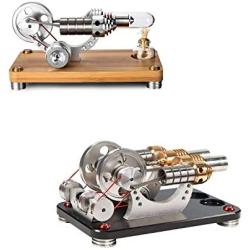 Sunnytech Hot Air Stirling Engine Motor Generator Education Toy Electricity M14-03-S-M16-22-D