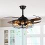 Farmhouse Industrial Ceiling Fans with Light, Siljoy 48