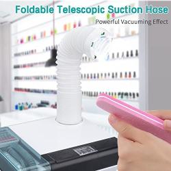 LVCHEN Dental Dust Collector - 3 in 1 Nail Polishing Dust Vacuum Suction Powerful Dust Extractor with Digital Display Screen & Fan & LED Light & Dual Function