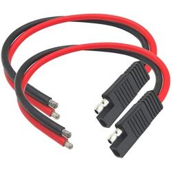 Apoi SAE 2 Pin Quick Connector Disconnect Plug Cable SAE Connector 2 Pin Single Plug SAE Automotive Extension Cable 1ft/30cm (10AWG 2Pack)