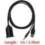 Duttek USB &3.5mm Flush Mount Cable, USB2.0 & 3.5mm Car Mount Flush Cable 3.5mm&USB2.0 AUX Extension Dash Panel Waterproof Mount Cable for Car Boat and Motorcycle 1M/3.3Feet