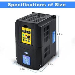 HKS VFD 5.5KW 7.5HP 220V 1 or 3 Phase Input 3 Phase 0-400HZ Output 36A Variable Frequency Drive Controller Vector Control Inverter Converter for CNC Motor Speed Control and Spindle