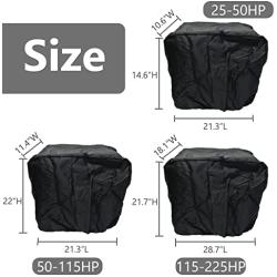 FCOUIID Outboard Motor Cover Boat Motor Cover, Outboard Engine Cover Up to 115-225 Thick (Black,4 Strokes)