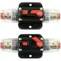 40A Inline Circuit Breaker Reset Fuse, 12V-24V DC Reset Fuse Holder 40 amp with Manual Reset for Car Audio Stereo Switch and Solar Inverter System (2 Pack)