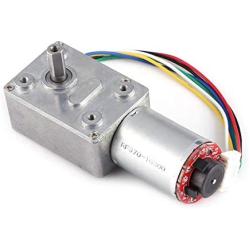 Gear Reduction Motor, DC 12V High Torque Worm Geared Motor Reduction Motor with Encoder Srong Self Locking, Motor Worm Gear Box, with Stable and Reliable Performance(40RPM)