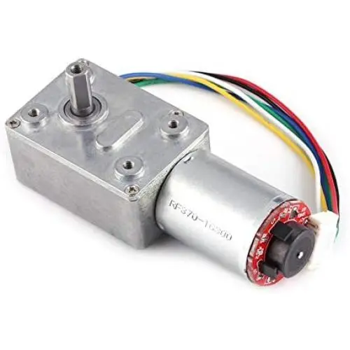 Gear Reduction Motor, DC 12V High Torque Worm Geared Motor Reduction Motor with Encoder Srong Self Locking, Motor Worm Gear Box, with Stable and Reliable Performance(40RPM)