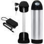 Jieoto 24V 8Ah 10Ah 12Ah 15Ah Lithium Li-ion Bottle Electric Bike Battery Mountain Bike Battery for 250W 350W Motor,with Charger & Safety Lock