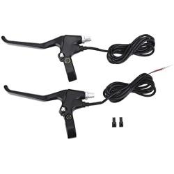 Drfeify 1 Pair Bike Bicycle Braker, Bike Handle 2 Wire Brake Lever Left & Right Brake Lever Set Accessory for Mountain Bicycle, Electric Bike Accessory