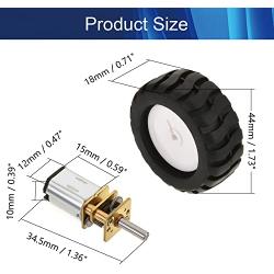 Jutagoss 1Pcs Miniature Gear 200RPM DC 6V Gear Motor with Fixed Frame Coupling Nut Plastic Wheel for DIY Mobile Robot,Smart Cars Project
