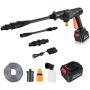 Cordless Pressure Washer Gun, 2 x 24V Batteries 20000Ah 200W Max 435PSI Portable Power Cleaner, 200W High Pressure Washer with 3In1 Adjustable Nozzle, Suitable for Washing Cars/Flowers/Floors, etc.