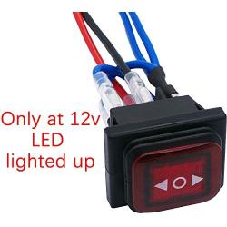 TWTADE Momentary Polarity Reverse Switch Waterproof Control Rocker Toggle Switch DC Motor 10A (LED DC 12V) 6 Pin 3 Position (ON)-Off-(ON) With Wire
