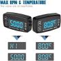 Runleader Digital LED Engine Hour Meter,RPM &Temperature Display,Maintenance Reminder,External Powered Operating for Lawn Mower Generator Dirtbike Paramotor Outboard Motor Marine Compressor