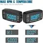 Runleader Digital LED Engine Hour Meter,RPM &Temperature Display,Maintenance Reminder,External Powered Operating for Lawn Mower Generator Dirtbike Paramotor Outboard Motor Marine Compressor