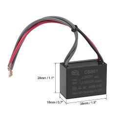 uxcell Ceiling Fan Capacitor CBB61 1.5/2.5uF 250V AC 4 Wires Metallized Polypropylene Film Capacitor 38x28x18mm for Electric Fan Pump Motor Generator