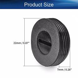 Heyiarbeit Carbon Brush Holder Caps 22mm O.D. 7mm Thickness Electric Motor Brush Cover Plastic Fitting Thread Black 6pcs