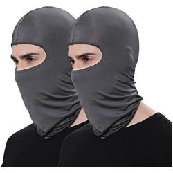 Pack of 2 Bandana Face Hat for Outdoor Airsoft Motorcycle Ski Mask Winter Sun Balaclava Black Tactical Hood Helmet Face Cover